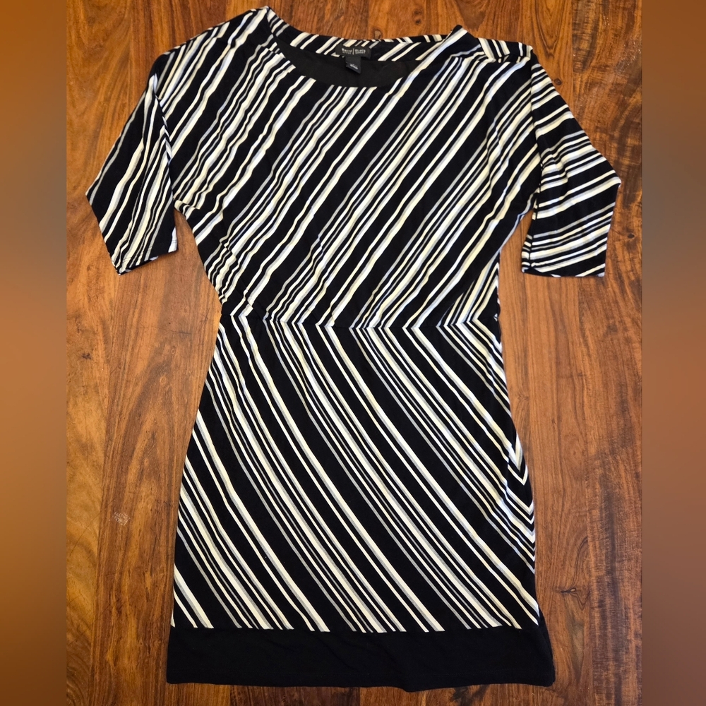 White House Black Market Diagonal Striped Stretchy Dress Size S